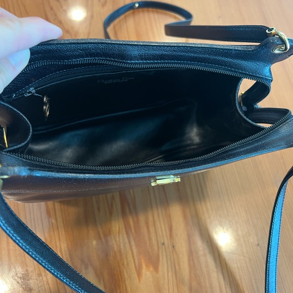 Dior Black Leather Shoulder Bag with Gold Accents Rare Gorgeous Vintage bag - Picture 9 of 16